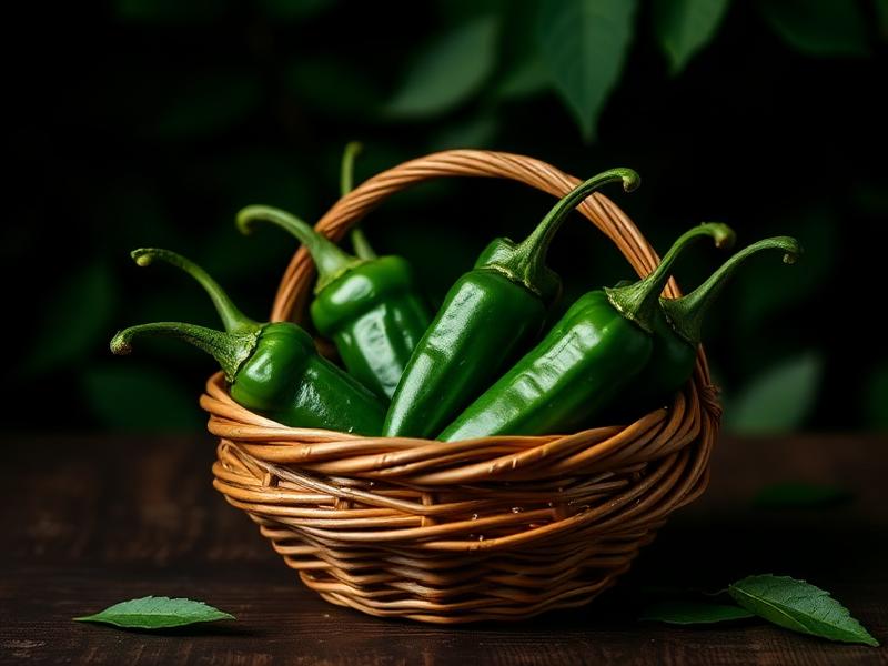 Fresh jalapeño peppers in a basket