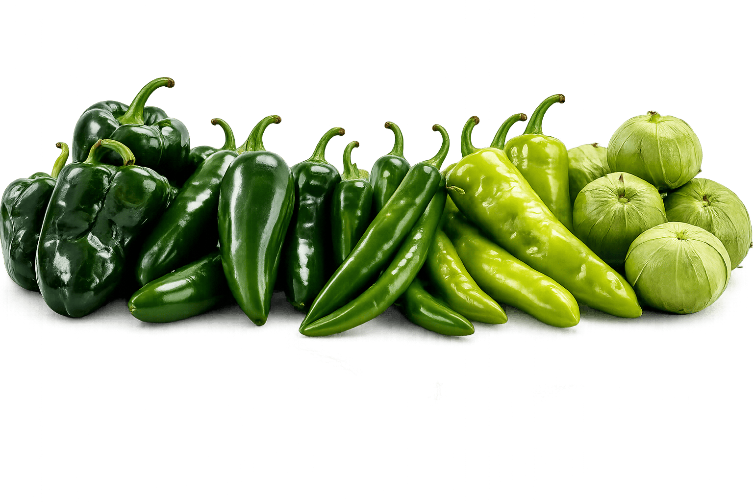 Fresh Mexican peppers and tomatillos
